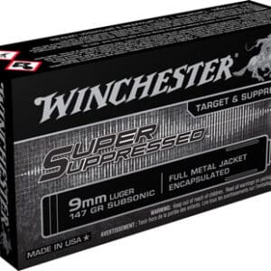WINCHESTER SUPER SUPPRESSED - 9MM LUGER 147GR FMJ 50RD 10B/C