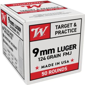WINCHESTER USA 9MM LUGER - 124GR FMJ 50RD 20BX/CS