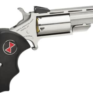NAA "BLACK WIDOW" MINI-REVOLVR - 22WMR 2" FS S/S BLACK RUBBER