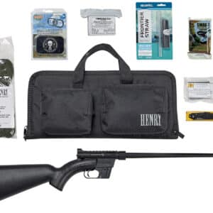 Henry H002BSGB U.S. Survival Pack AR-7 22 LR Caliber with 8+1 Capacity, 16.13" Barrel, Black Metal Finish & Black Synthetic Stock Right Hand (Full Size) Includes Gear
