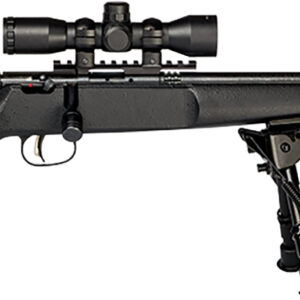 Savage Arms 13824 Rascal Target XP Youth 22 LR 1rd 16.12" Barrel, Matte Blued Metal Finish, Matte Black Synthetic Stock Includes 4x32mm Scope & Bipod