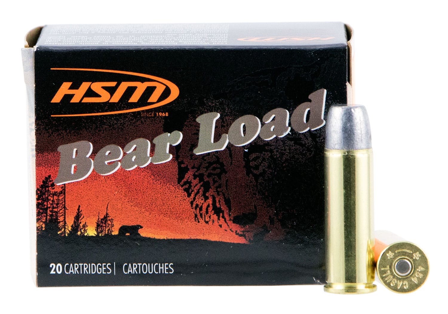 HSM 454C4N20 Bear Load 454 Casull 325 gr Wide Flat Nose 20 Per Box/ 20 Case