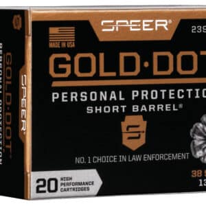Speer 23921GD Gold Dot Personal Protection Short Barrel 38Special+P 135gr Hollow Point 20 Per Box/10 Case