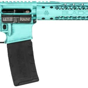Black Rain BROFUSIONTBB Spec + Fusion 5.56x45mm NATO 16" 30+1 Tiffany Blue Battleworn Cerakote 6 Position MFT Minimalist Stock