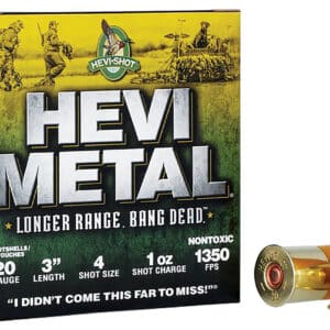 HEVI-Metal HS39004 HEVI-Metal Longer Range 20Gauge 3" 1oz 4Shot 25 Per Box/10 Case