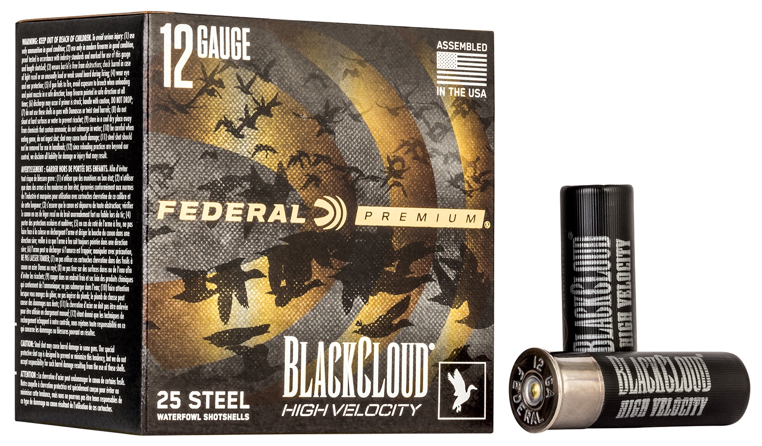 Federal PWBXH1433 Black Cloud FS High Velocity 12Gauge 3" 1 1/8oz 3Shot 25 Per Box/10 Case