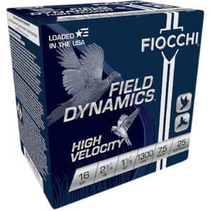 Fiocchi 16HV75 Field Dynamics High Velocity 16Gauge 2.75" 1 1/8oz 7.5Shot 25 Per Box/10 Case