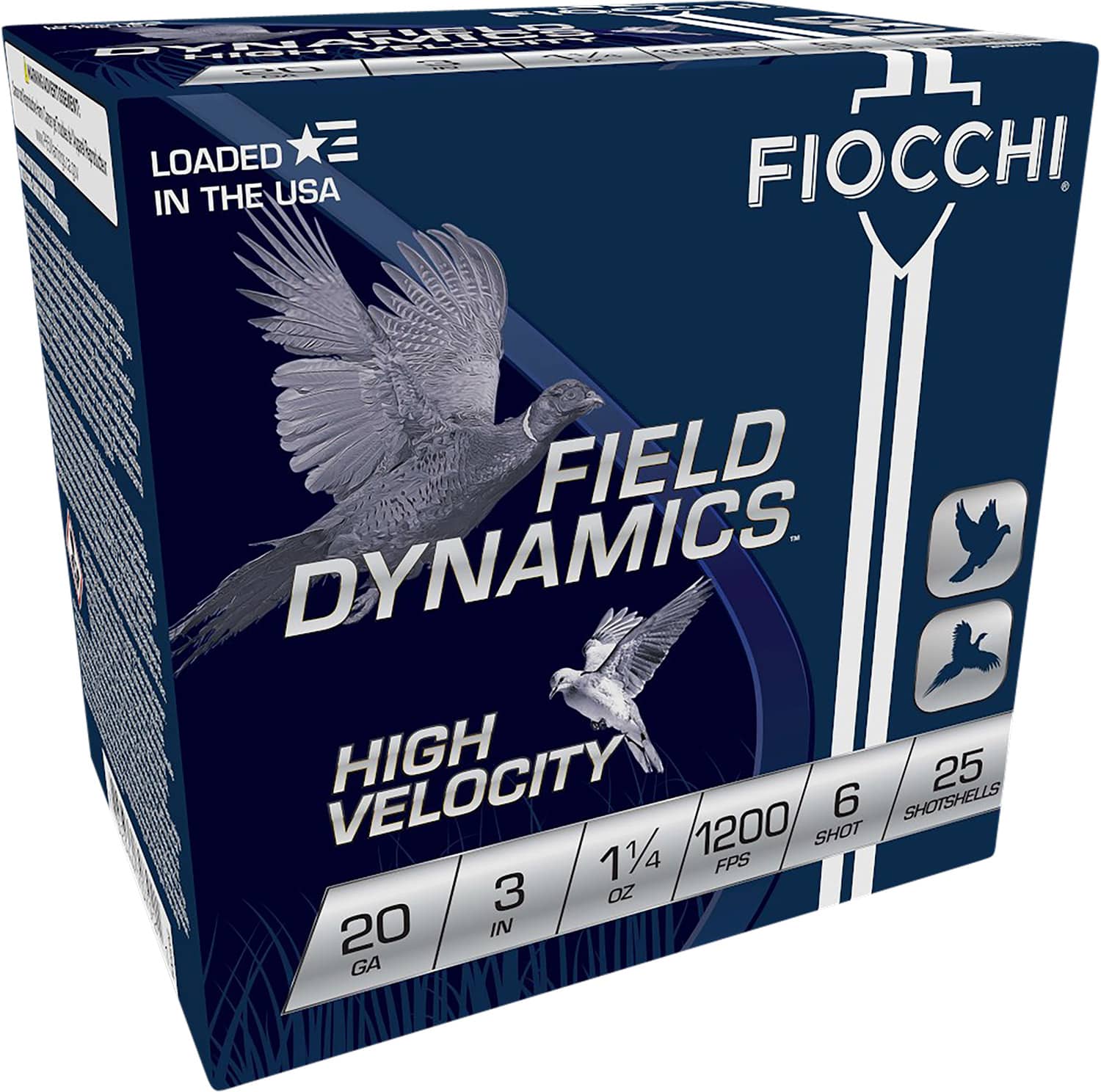 Fiocchi 203HV6 Field Dynamics High Velocity 20Gauge 3" 1 1/4oz 6Shot 25 Per Box/10 Case