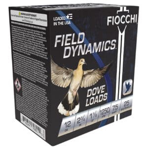 Fiocchi 12GTX187 Field Dynamics Dove & Quail 12Gauge 2.75" 1 1/8oz 7.5Shot 25 Per Box/10 Case