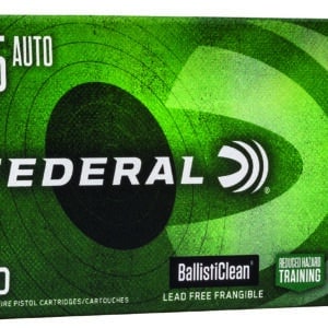 Federal BC45CT1 BallistiClean Reduced Hazard Training 45ACP 155gr Lead Free Frangible 50 Per Box/20 Case