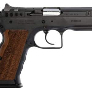 Tanfoglio IFG TFSTOCKI45 Defiant Stock I 45 ACP Caliber with 4.50" Barrel, 10+1 Capacity, Overall Black Finish Steel, Picatinny Rail/Beavertail Frame, Serrated Slide & Wood Grip