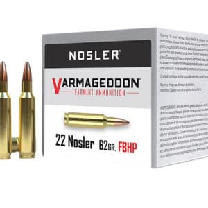 Nosler 65180 Varmageddon  22Nosler 62gr Flat Base Hollow Point 50 Per Box/5 Case