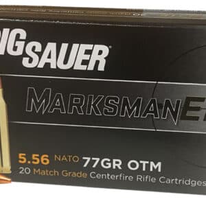 Sig Sauer E556M420 Marksman 5.56x45mm NATO 77 gr Open Tip Match 20 Per Box/ 10 Case