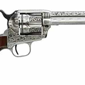 Taylors & Company 555160 1873 Cattleman Uberti 45 Colt (Long Colt) 6 Shot 4.75" White Engraved Round Barrel, Cylinder & Steel Frame, Black Polymer Navy Grip, Exposed Hammer