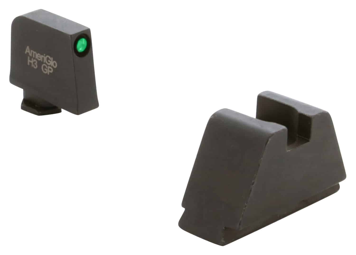 AmeriGlo GL811 Optic Compatible Sight Set for Glock 3XL Tall Green Tritium Black Outline Front Sight-Black Rear Sight