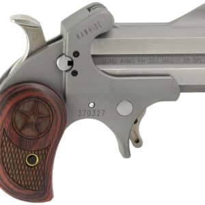 Bond Arms BARHRW Rawhide  38 Special/357 Mag 2 Shot 2.50" Rough Matte Stainless Steel Barrel & Frame, Rosewood Grips