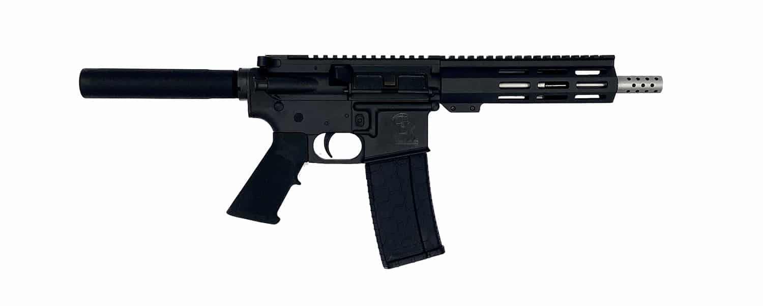 Great Lakes Firearms GL15223SSPBLK AR-15 Pistol 223 Wylde 30+1 7.50" Stainless Barrel, Black, 7" M-LOK Handguard, Buffer Tube (No Brace), A2 Grip