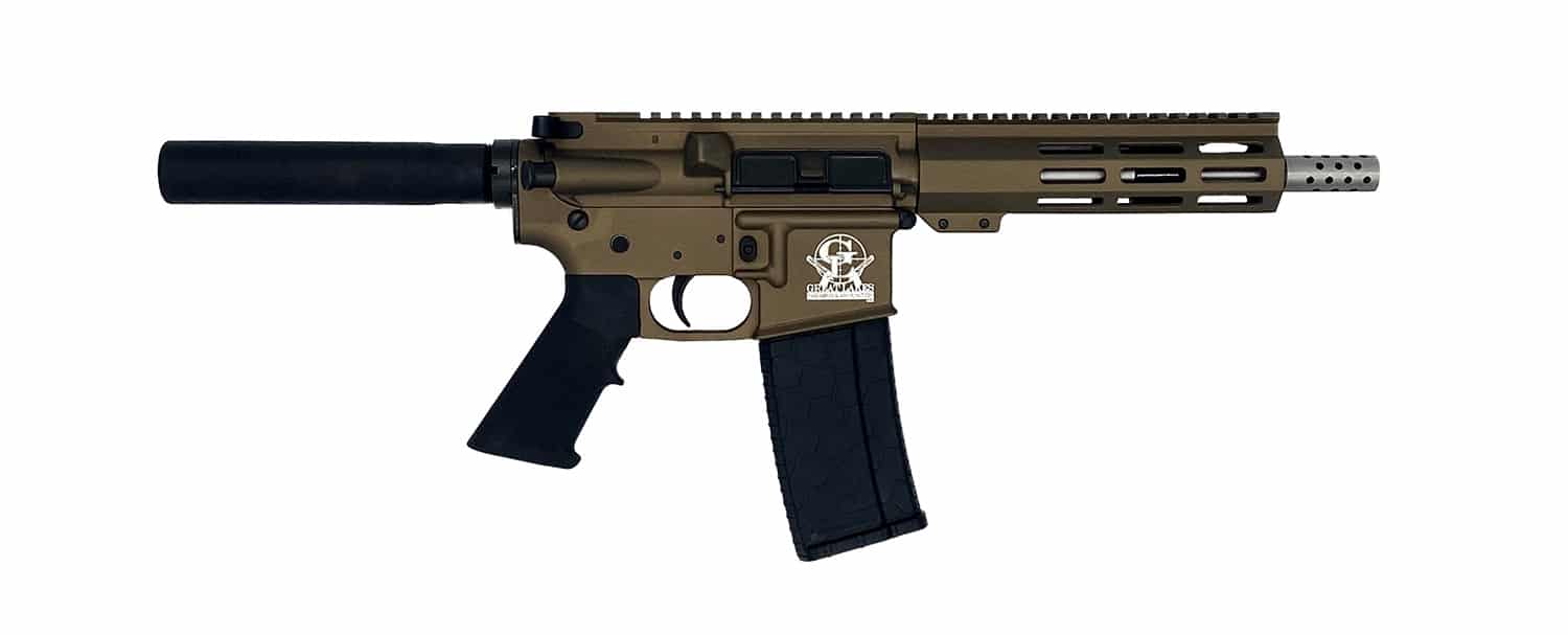 Great Lakes Firearms GL15223SSPBRZ AR-15 Pistol 223 Wylde 30+1 7.50" Stainless Barrel, Bronze Rec, 7" M-LOK Handguard, Buffer Tube (No Brace), Black A2 Grip