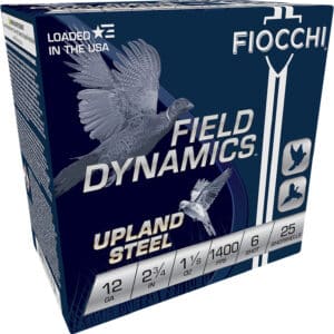 Fiocchi 12HVST6 Field Dynamics Upland Steel 12Gauge 2.75" 1 1/8oz 6Shot 25 Per Box/10 Case