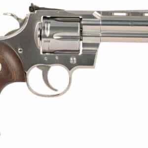 Colt Mfg PYTHONSP5WTS Python  357 Mag/38 Special 6 Shot 5" Stainless Recessed Target/Vent Rib Barrel, Stainless Cylinder & Frame, Walnut w/Colt Medallion Grip