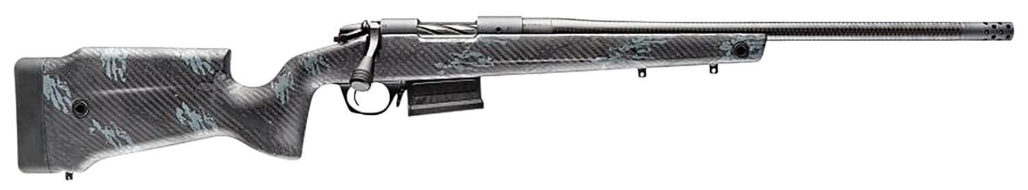 Bergara Rifles B14S752CF B-14 Crest 6.5 Creedmoor 5+1 20" Sniper Gray Cerakote #5 Contour Threaded Barrel, Sniper Gray Cerakote Steel Receiver, Black & Gray Sponge Fixed Carbon Fiber Stock