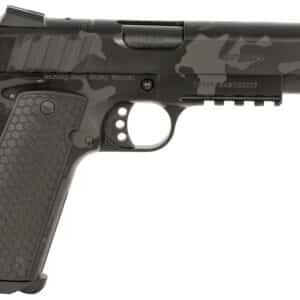 Girsan 391158 MC1911 S Influencer Full Size 10mm Auto 9+1 5" Black Steel Barrel, Black Camo Optic Ready/Serrated Steel Slide & Frame w/Picatinny Rail & Beavertail, Black Polymer Grip