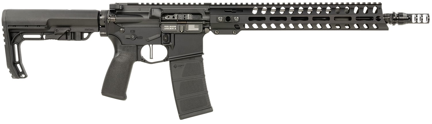 Patriot Ordnance Factory 02045 Minuteman 5.56x45mm NATO 30+1 13.75" Black Steel Threaded Barrel, Black Anodized Aluminum Receiver, 13" Renegade Rail Handguard