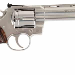 Colt Mfg PYTHONSP6WFTG Python Target 357 Mag 38 Special 6 Shot 6" Stainless Recessed Target Vent Rib Barrel, Cylinder & Frame, Walnut w/Medallion Grip, Exposed Hammer