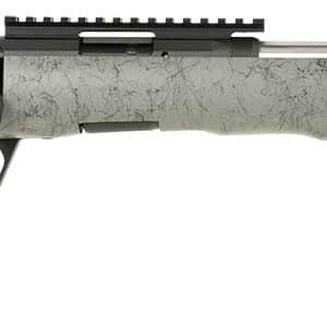 Savage Arms 70818 B Series TimberLite 17 HMR 10+1 18" Black Threaded Carbon Fiber/SS Barrel, Black Picatinny Rail Steel Receiver, Gray w/Black Webbing Synthetic Fixed Thumbhole Stock