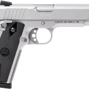 Taurus 1-191109 1911 Full Size Frame 45 ACP 8+1 5" Matte Stainless Steel Barrel, Serrated Slide, Matte Stainless Steel Frame w/Beavertail, Black Checkered Polymer Grip, Right Hand