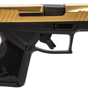 Taurus 1-GX4M931-G GX4  Micro-Compact Frame 9mm Luger 13+1 3.06" Satin Black DLC Stainless Steel Barrel, Gold PVD Serrated Alloy Steel Slide, Matte Black Stainless Steel Frame, Textured Grip