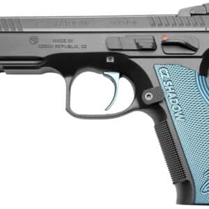 Cz Custom Shop 91039 Shadow 2 Full Size Frame 9mm Luger 17+1 4.89" Black ACCU Bushing Barrel, Black Serrated Steel Slide, Black Polycoat Steel Frame w/Beavertail, Black Checkered Aluminum Grip