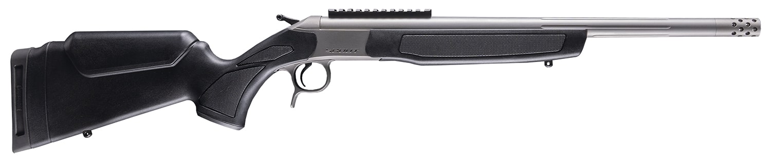 CVA CR4441S Scout Takedown 400 Legend 1rd 22" Stainless Fluted Threaded Barrel, Stainless Steel Receiver w/Picatinny Rail, Adj Comb & LOP Black Synthetic Stock