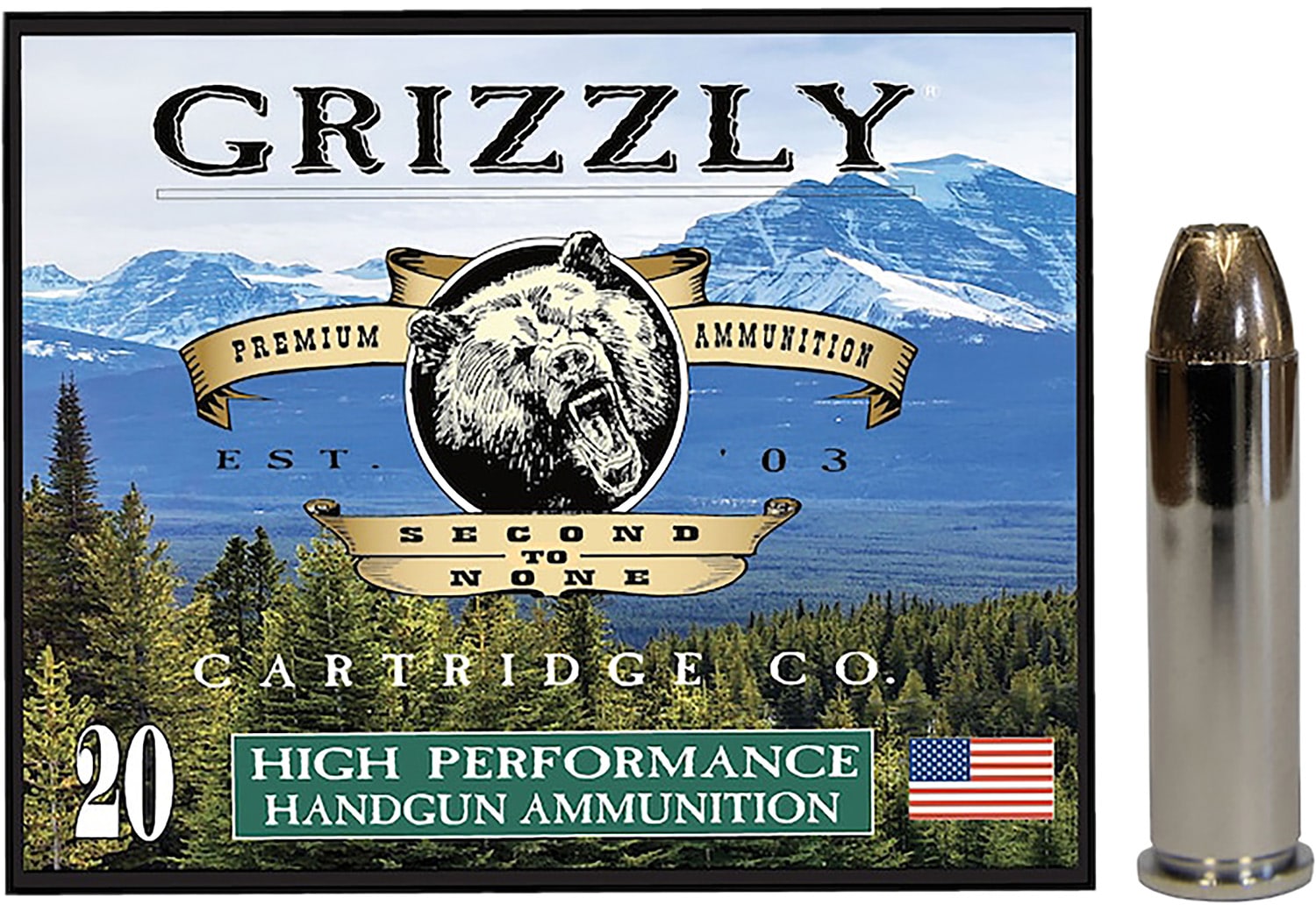 Grizzly Ammo GC357M9 357Mag 148gr Jacketed Hollow Point 20 Per Box/10 Case