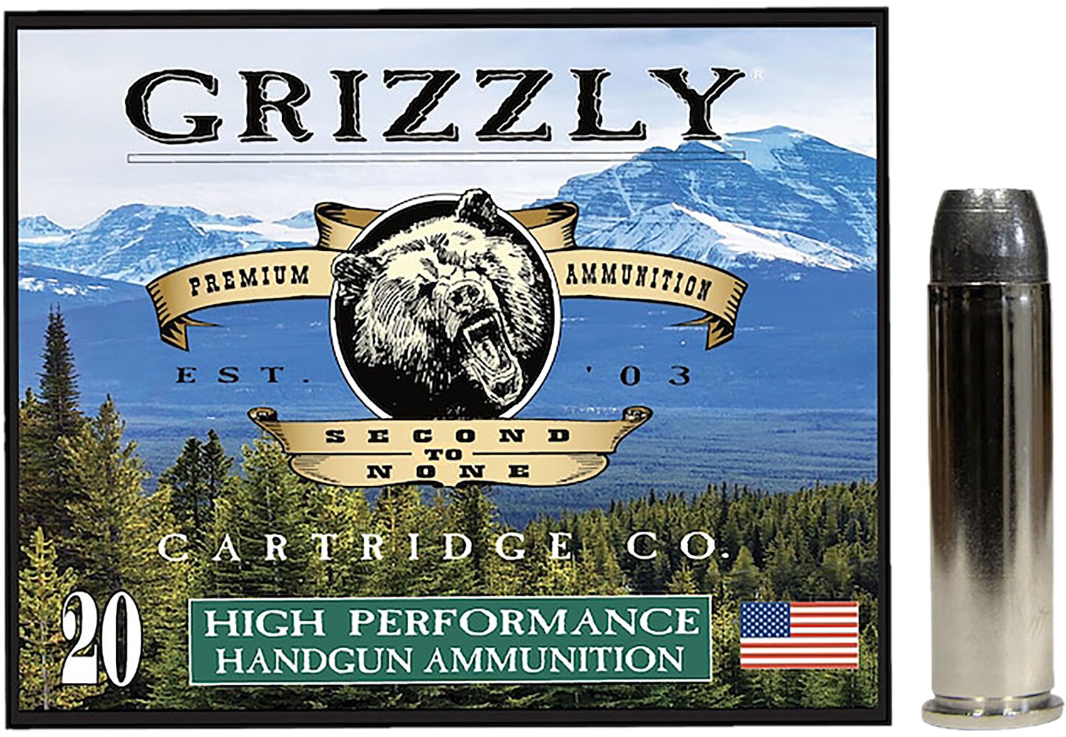 Grizzly Ammo GC357M12 357Mag 180gr Wide Flat Nose Gas Check 20 Per Box/10 Case