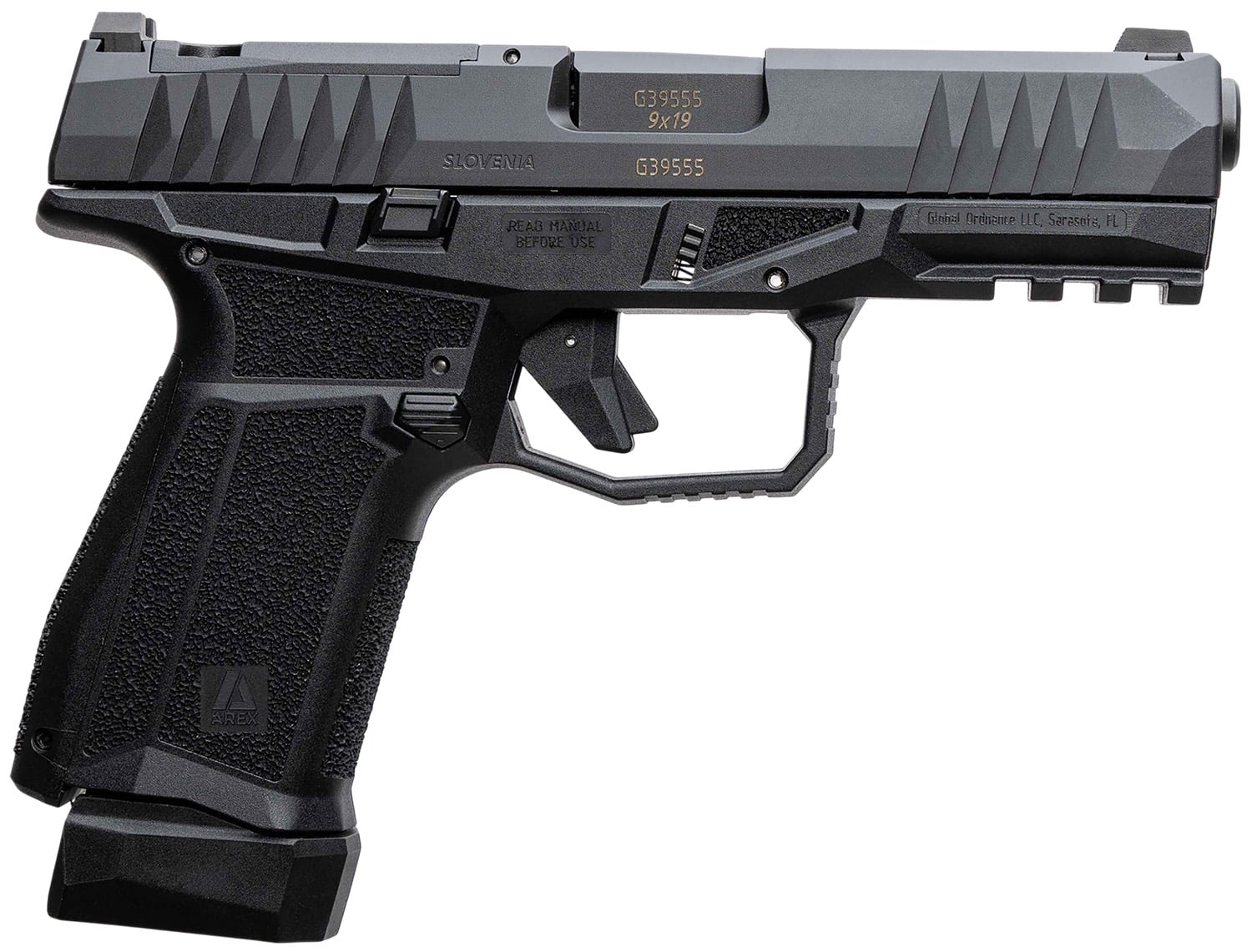 AREX 815537024074 Delta M Gen2 Compact Frame 9mm Luger 15+1 4" Black Steel Barrel, Black Nitride Steel Optic Cut/Serrated Slide, Black Polymer Frame w/Picatinny Rail, Black Stippled Grip, Ambidextrous