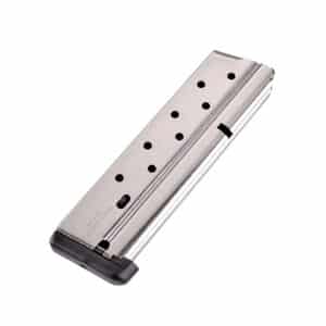 CMC Products 13111 Power Mag 10rd 38 Super Fits 1911 Government Stainless Steel w/ Black Base Pad