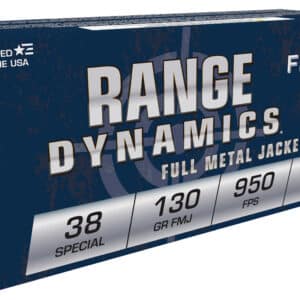 Fiocchi 38A Range Dynamics  38Special 130gr Full Metal Jacket 50 Per Box/20 Case