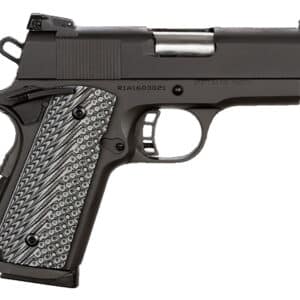 Rock Island 51585 Rock Ultra CS-L 45 ACP Caliber with 3.60" Barrel, 7+1 Capacity, Black Anodized Finish Aluminum Beavertail Frame, Serrated Black Parkerized Steel Slide & Black/Gray G10 Grip