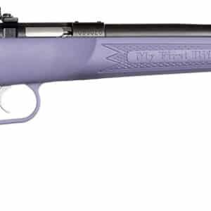 Crickett KSA2306 Youth  22 LR 1rd 16.12" Blued Barrel & Receiver, Fixed Front/Adjustable Rear Peep Sights, Purple Synthetic Stock w/11.5" LOP, Rebounding Firing Pin Safety