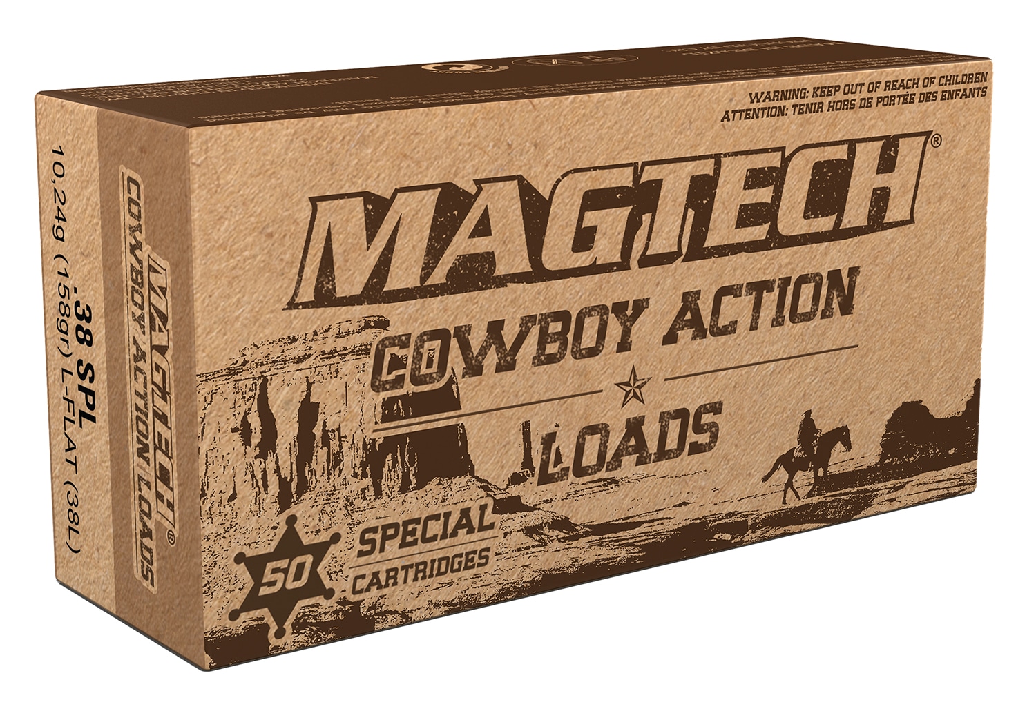 Magtech 38L Cowboy Action 38Special 158gr Lead Flat Nose 50 Per Box/20 Case