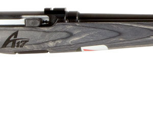 Savage Arms 47008 A17 Sporter Full Size 17 HMR 10+1 22" Satin Black Sporter Barrel, Satin Black Drilled & Tapped Carbon Steel Receiver, Gray Fixed Laminate Stock, Right Hand