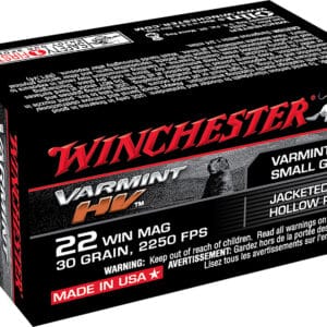 Winchester Ammo S22M2 Varmint HV  22WMR 30gr Jacketed Hollow Point 50 Per Box/40 Case