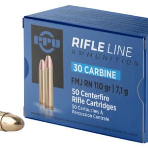 PPU PP30F Standard Rifle  30Carbine 110gr Full Metal Jacket Round Nose 50 Per Box/10 Case