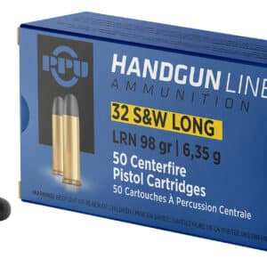 PPU PPH32SW Handgun  32S&WLong 98gr Lead Round Nose 50 Per Box/10 Case