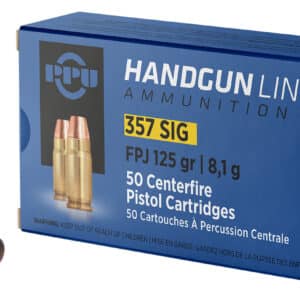 PPU PPH357S Handgun 357Sig 125gr Flat Point Jacketed 50 Per Box/20 Case