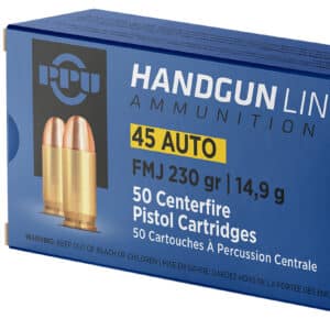 PPU PPH45F Handgun  45ACP 230gr Full Metal Jacket 50 Per Box/10 Case