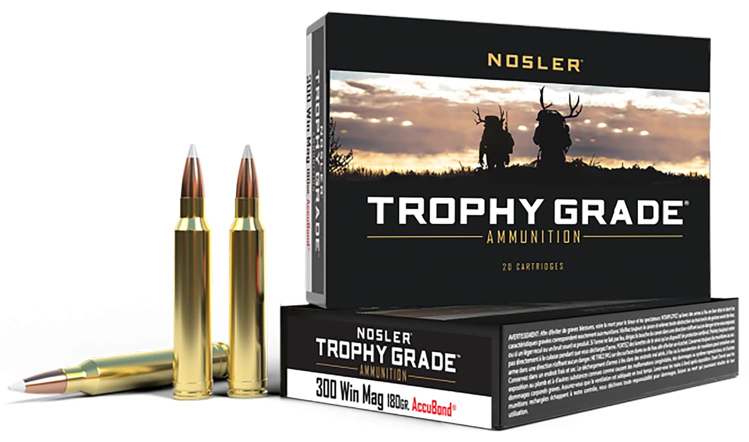 Nosler 60059 Trophy Grade 300WinMag 180gr Nosler AccuBond 20 Per Box/10 Case