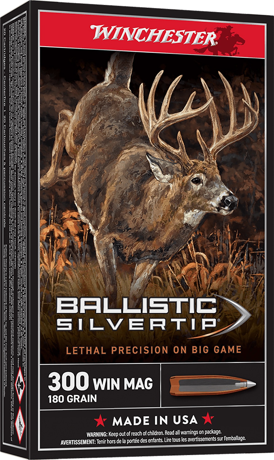 Winchester Ammo SBST300 Ballistic Silvertip 300WinMag 180gr Rapid Controlled Expansion Polymer Tip 20 Per Box/10 Case
