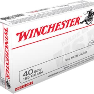 Winchester Ammo USA40SW USA  40S&W 165gr Full Metal Jacket Flat Nose 50 Per Box/10 Case